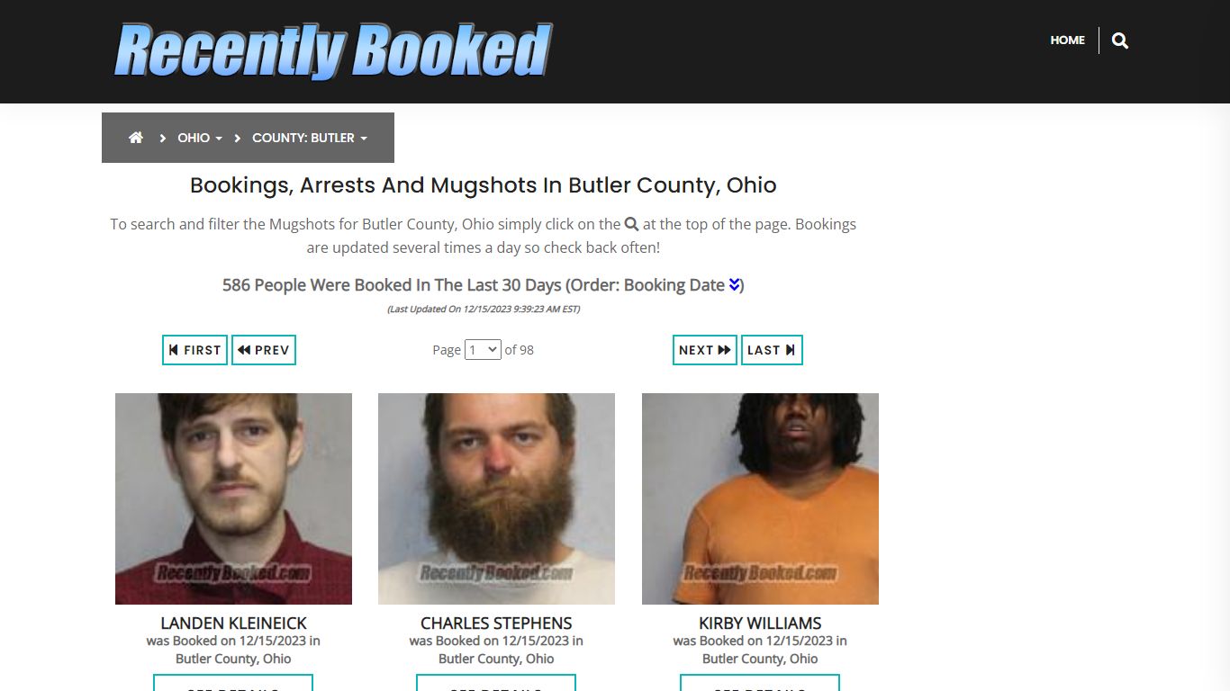 Recent bookings, Arrests, Mugshots in Butler County, Ohio - Recently Booked